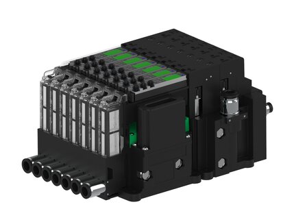 Eżektor piCOMPACT10X MICRO wys, przepływ podciśnienia, pojedynczy, 7 kanałów, 2xzłącze Ø6, NC próżnia i przedmuch, (PC.S.MC1.S.AAA.S16.7X.26.EN.CCPA) (9972596) - Piab