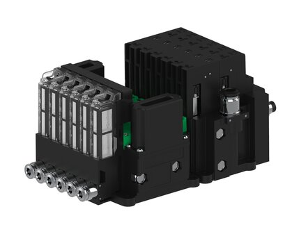 Eżektor piCOMPACT10X MICRO wys, przepływ podciśnienia, pojedynczy, 6 kanałów, 2xzłącze Ø6, NC próżnia i przedmuch, (PC.S.MC1.S.CBX.S14.6X.26.EN.CCPA) (9926090) - Piab