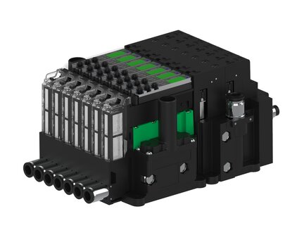 Eżektor piCOMPACT10X MICRO dod. wys, przepływ podciśnienia, podwójny, 7 kanałów, 2xzłącze Ø6, NC próżnia i przedmuch, (PC.T.MC2.S.BAA.S16.7X.26.EC.CCPA) (9930471) - Piab