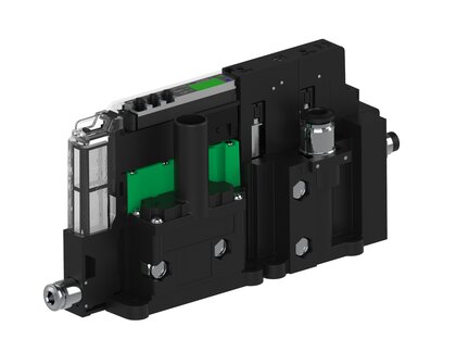 Eżektor piCOMPACT10X MICRO dod.poziom podciśnienia, podwójny, 1 kanał, złącze Ø6, NC próżnia i przedmuch, (PC.X.MC2.S.BAA.S14.1X.6.EC.CCPA) (9936847) - Piab