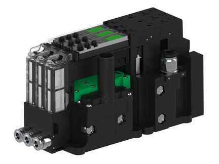 Eżektor piCOMPACT10X MICRO dod.poziom podciśnienia, pojedynczy, 3 kanały, złącze Ø6, NC próżnia, (PC.X.MC1.S.EBA.S14.3X.6.EC.CP6) (9914696) - Piab