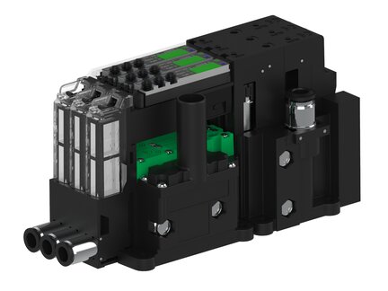 Eżektor piCOMPACT10X MICRO dod.poziom podciśnienia, pojedynczy, 3 kanały, złącze Ø6, NC próżnia, (PC.X.MC1.S.EBA.S16.3X.6.EC.CP6) (9916360) - Piab