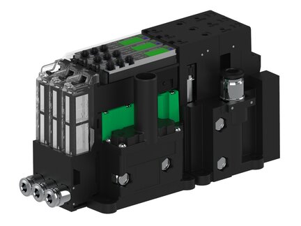 Eżektor piCOMPACT10X MICRO, niskie ciś. zasilania, podwójny, 3 kanały, złącze Ø6, NC próżnia, (PC.L.MC2.S.EBA.S14.3X.6.EC.CN6) (9915967) - Piab