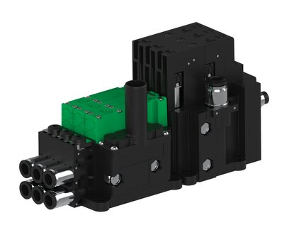 Eżektor piCOMPACT10X MICRO dod.poziom podciśnienia, podwójny, 3 kanały, złącze Ø6, NC próżnia i przedmuch, (PC.X.MC2.S.CBX.X26.3X.6.EC.CCPA) (9928140) - Piab