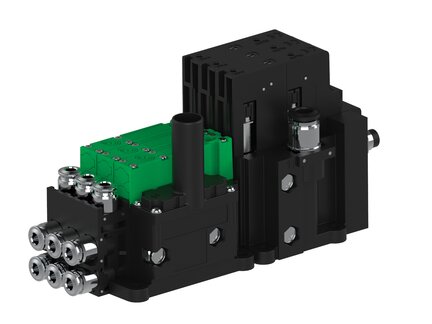 Eżektor piCOMPACT10X MICRO wys, przepływ podciśnienia, podwójny, 3 kanały, złącze Ø6, NC próżnia i przedmuch, (PC.S.MC2.S.DAX.X34.3X.6.EC.CCPA) (9921137) - Piab