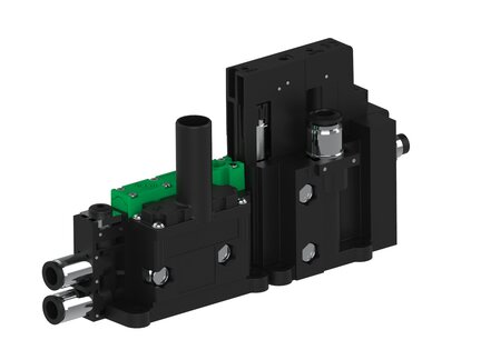 Eżektor piCOMPACT10X MICRO wys, przepływ podciśnienia, pojedynczy, 1 kanał, złącze Ø6, NC próżnia, (PC.S.MC1.S.EBX.X26.1X.6.EC.CPA) (9925010) - Piab