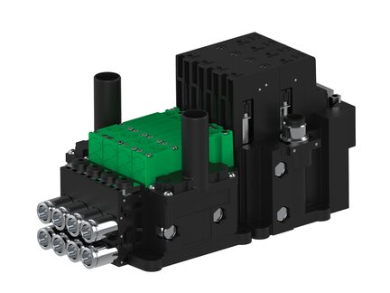 Eżektor piCOMPACT10X MICRO wys, przepływ podciśnienia, podwójny, 4 kanały, 2xzłącze 1/4", NC próżnia i przedmuch, (PC.S.MC2.S.CAX.X214.4X.214.EC.CCP26) (9939471) - Piab