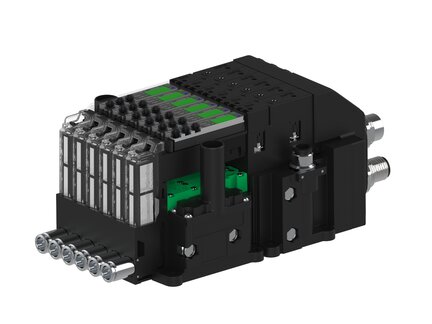 Eżektor piCOMPACT10X MICRO, niskie ciś. zasilania, pojedynczy, 6 kanałów, 2xzłącze 1/4", NC próżnia i przedmuch, (PC.L.MC1.S.DBA.S114.6X.214.EC.CCP26) (9917954) - Piab