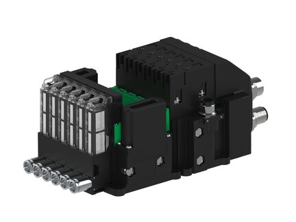 Eżektor piCOMPACT10X MICRO dod. wys, przepływ podciśnienia, podwójny, 6 kanałów, 2xzłącze 1/4", NC próżnia i przedmuch, (PC.T.MC2.S.CBX.S114.6X.214.EN.CCP26) (9925121) - Piab