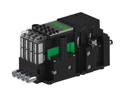 Eżektor piCOMPACT10X MICRO dod.poziom podciśnienia, podwójny, 4 kanały, 2xzłącze 1/4", NC próżnia i przedmuch, (PC.X.MC2.S.AAA.S114.4X.214.EC.CCPA) (9920951) - Piab