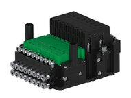 Eżektor piCOMPACT10X MICRO dod. wys, przepływ podciśnienia, podwójny, 8 kanałów, 2xzłącze 1/4", NC próżnia i przedmuch, (PC.T.MC2.S.DAX.X34.8X.214.EC.CCN44) (9914258) - Piab