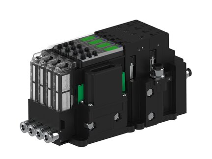 Eżektor piCOMPACT10X MICRO dod. wys, przepływ podciśnienia, podwójny, 4 kanały, 2xzłącze 1/4", NC próżnia i przedmuch, (PC.T.MC2.S.CAA.S14.4X.214.EN.CCPA) (9936343) - Piab