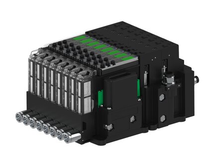 Eżektor piCOMPACT10X MICRO dod. wys, przepływ podciśnienia, podwójny, 8 kanałów, 2xzłącze 1/4", NC próżnia i przedmuch, (PC.T.MC2.S.DBA.S114.8X.214.EN.CCPA) (9917464) - Piab