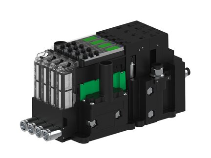 Eżektor piCOMPACT10X MICRO dod.poziom podciśnienia, podwójny, 4 kanały, 2xzłącze 1/4", NC próżnia, (PC.X.MC2.S.EBA.S114.4X.214.EC.CPA) (9938589) - Piab