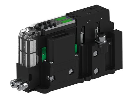 Eżektor piCOMPACT10X MICRO, niskie ciś. zasilania, pojedynczy, 2 kanały, złącze 1/4", NC próżnia i przedmuch, (PC.L.MC1.S.CBA.S14.2X.14.EN.CCN6) (9916096) - Piab
