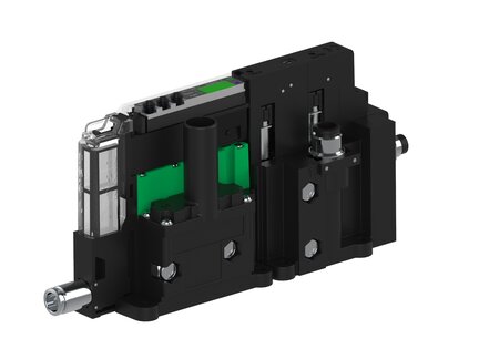 Eżektor piCOMPACT10X MICRO dod. wys, przepływ podciśnienia, podwójny, 1 kanał, złącze 1/4", NC próżnia i przedmuch, (PC.T.MC2.S.CBA.S114.1X.14.EC.CCNA) (9925794) - Piab