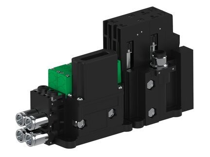Eżektor piCOMPACT10X MICRO dod.poziom podciśnienia, podwójny, 2 kanały, złącze 1/4", NC próżnia i przedmuch, (PC.X.MC2.S.DBX.X214.2X.14.EN.CCP6) (9917428) - Piab