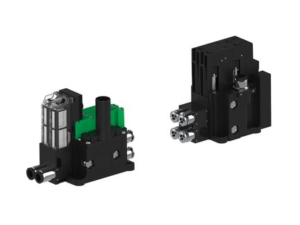 Eżektor piCOMPACT10X MICRO, niskie ciś. zasilania, podwójny, 2 kanały, złącze Ø4, złącze 1/4", NO próżnia + NC przedmuch, (PC.L.MC2.S.CAX.S16.2A.14.EC.OCN6) (9961550) - Piab