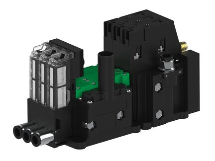Eżektor piCOMPACT10X MICRO wys, przepływ podciśnienia, pojedynczy, 3 kanały, złącze 1/4", NC próżnia i przedmuch, (PC.S.MC1.S.CBX.S16.3X.14.EC.CCP6) (9918238) - Piab