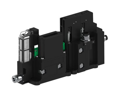 Eżektor piCOMPACT10X MICRO, niskie ciś. zasilania, pojedynczy, 1 kanał, złącze 1/4", NO próżnia + NC przedmuch, (PC.L.MC1.S.CBX.X14.1X.14.EN.OCPA) (9944668) - Piab