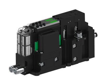 Eżektor piCOMPACT10X MICRO dod. wys, przepływ podciśnienia, podwójny, 2 kanały, złącze 1/4", NC próżnia i przedmuch, (PC.T.MC2.S.CBA.S114.2X.14.EN.CCNA) (9927513) - Piab