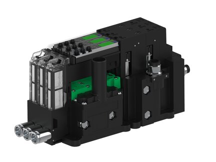 Eżektor piCOMPACT10X MICRO wys, przepływ podciśnienia, pojedynczy, 3 kanały, złącze 1/4", NC próżnia i przedmuch, (PC.S.MC1.S.CBA.S114.3X.14.EC.CCNA) (9949628) - Piab