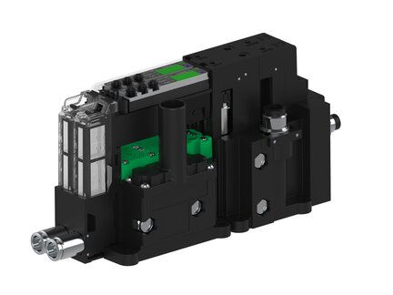 Eżektor piCOMPACT10X MICRO, niskie ciś. zasilania, pojedynczy, 2 kanały, złącze 1/4", NC próżnia, (PC.L.MC1.S.EAA.X114.2X.14.EC.CPA) (9974440) - Piab