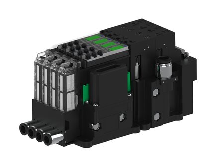Eżektor piCOMPACT10X MICRO dod. wys, przepływ podciśnienia, podwójny, 4 kanały, 2xzłącze Ø8, NC próżnia i przedmuch, (PC.T.MC2.S.BAA.S16.4X.28.EN.CCP26) (9917841) - Piab
