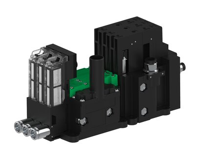 Eżektor piCOMPACT10X MICRO, niskie ciś. zasilania, pojedynczy, 3 kanały, złącze 1/4", NC próżnia, (PC.L.MC1.S.EBX.S114.3X.14.EC.CPA) (9920377) - Piab