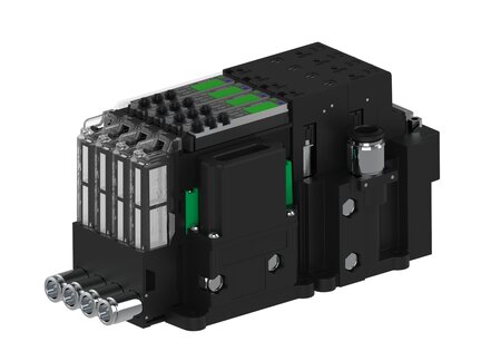 Eżektor piCOMPACT10X MICRO dod.poziom podciśnienia, podwójny, 4 kanały, 2xzłącze Ø8, NC próżnia i przedmuch, (PC.X.MC2.S.AAA.S114.4X.28.EN.CCP26) (9930995) - Piab