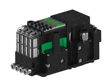 Eżektor piCOMPACT10X MICRO dod.poziom podciśnienia, podwójny, 4 kanały, 2xzłącze Ø8, NC próżnia i przedmuch, (PC.X.MC2.S.DBA.X14.4X.28.EC.CCP26) (9921032) - Piab