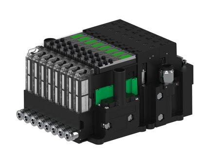 Eżektor piCOMPACT10X MICRO dod.poziom podciśnienia, podwójny, 8 kanałów, 2xzłącze Ø8, NC próżnia i przedmuch, (PC.X.MC2.S.AAA.S14.8X.28.EC.CCN44) (9917847) - Piab