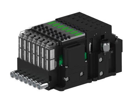 Eżektor piCOMPACT10X MICRO dod.poziom podciśnienia, pojedynczy, 7 kanałów, 2xzłącze Ø8, NC próżnia,) (PC.X.MC1.S.EBA.S114.7X.28.EN.CN44) (9920854) - Piab