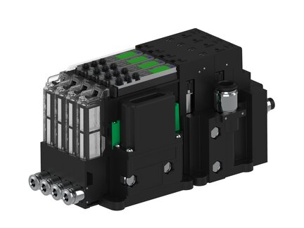 Eżektor piCOMPACT10X MICRO dod.poziom podciśnienia, podwójny, 4 kanały, 2xzłącze Ø8, NC próżnia i przedmuch, (PC.X.MC2.S.CBA.S14.4X.28.EN.CCPA) (9932375) - Piab