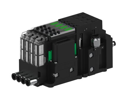 Eżektor piCOMPACT10X MICRO dod. wys, przepływ podciśnienia, podwójny, 4 kanały, 2xzłącze Ø8, NC próżnia i przedmuch, (PC.T.MC2.S.CBA.S16.4X.28.EN.CCPA) (9968074) - Piab