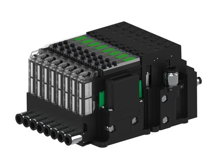 Eżektor piCOMPACT10X MICRO dod.poziom podciśnienia, podwójny, 8 kanałów, 2xzłącze Ø8, NC próżnia i przedmuch, (PC.X.MC2.S.AAA.S16.8X.28.EN.CCPA) (9921016) - Piab