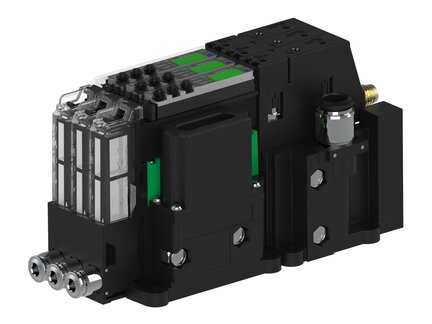 Eżektor piCOMPACT10X MICRO dod. wys, przepływ podciśnienia, podwójny, 3 kanały, złącze Ø8, NC próżnia i przedmuch, (PC.T.MC2.S.CBA.S14.3X.8.EN.CCP6) (9924752) - Piab