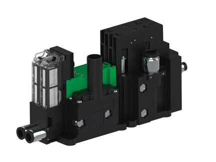 Eżektor piCOMPACT10X MICRO dod. wys, przepływ podciśnienia, podwójny, 2 kanały, złącze Ø8, NC próżnia i przedmuch, (PC.T.MC2.S.CBX.S16.2X.8.EC.CCPA) (9953170) - Piab