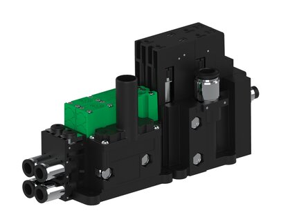 Eżektor piCOMPACT10X MICRO dod.poziom podciśnienia, podwójny, 2 kanały, złącze Ø8, NC próżnia i przedmuch, (PC.X.MC2.S.DBX.X26.2X.8.EC.CCPA) (9933172) - Piab