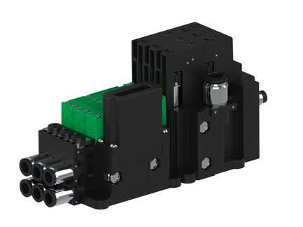 Eżektor piCOMPACT10X MICRO, niskie ciś. zasilania, podwójny, 3 kanały, złącze Ø8, NC próżnia i przedmuch, (PC.L.MC2.S.CBX.X26.3X.8.EN.CCPA) (9964837) - Piab