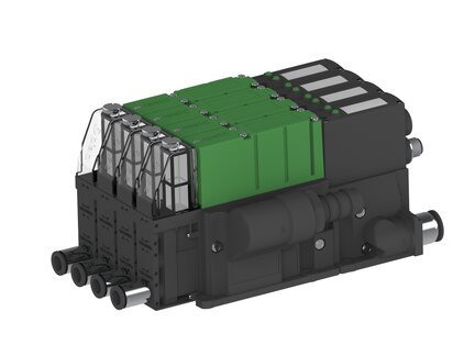 Eżektor PCS SX12, wys. podciśnienie, (PCS.F.121.S.CCA.S1P1.4X.2P1.EC.CCAB) (9964461) - Piab