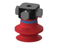 Przyssawka mieszkowa B20, Silikon SIL 50°, 5xM5 wew., zawór ster., podw.. przepł. (S.B20S50.M5M5F.52) (0101181) - Piab