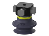 Przyssawka mieszkowa B20, Nitryl HNBR 50°, 5xM5 wew., zawór ster., podw.. przepł. (S.B20HN50.M5M5F.52) (9906888) - Piab