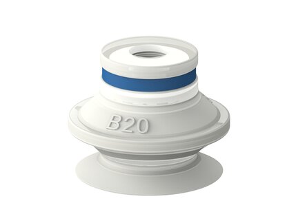 Przyssawka mieszkowa B20, Silikon SIL 50°, FDA, bez filtra (S.B20SF50.XXX.00) (0200405) - Piab