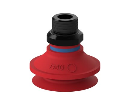 Przyssawka mieszkowa B40, Silikon SIL 50°, G3/8" zew., filtr siatkowy (S.B40S50.G38M.01) (0101472) - Piab