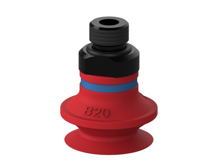 Przyssawka mieszkowa B20, Silikon SIL 50°, G1/8" zew., filtr siatkowy (S.B20S50.G18M.01) (0101172) - Piab