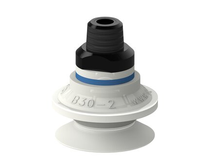 Przyssawka mieszkowa B30-2, Silikon SIL 50°, FDA, NPT 1/4" zew., filtr siatkowy (S.B30-2SF50.NT14M.01) (9909658) - Piab