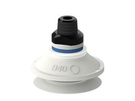 Przyssawka mieszkowa B40, Silikon SIL 50°, FDA, NPT 1/4" zew., filtr siatkowy (S.B40SF50.NT14M.01) (9909659) - Piab