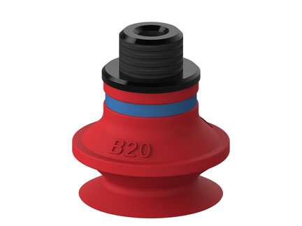 Przyssawka mieszkowa B20, Silikon SIL 50°, G1/8"/M5 wew., bez filtra (S.B20S50.G18MMM5F.00) (0101174) - Piab