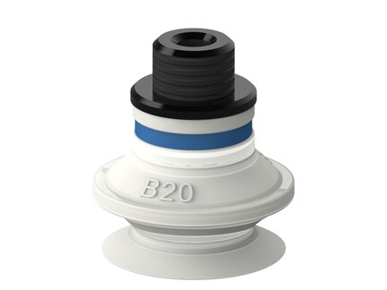 Przyssawka mieszkowa B20, Silikon SIL 50°, FDA, G1/8"/M5 wew., filtr siatkowy (S.B20SF50.G18MMM5F.01) (9909700) - Piab